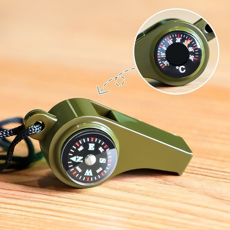 Emergency Whistle Loud - 3-in-1 noodveiligheidsfluit Luid overlevingsfluitje Multifuncties met