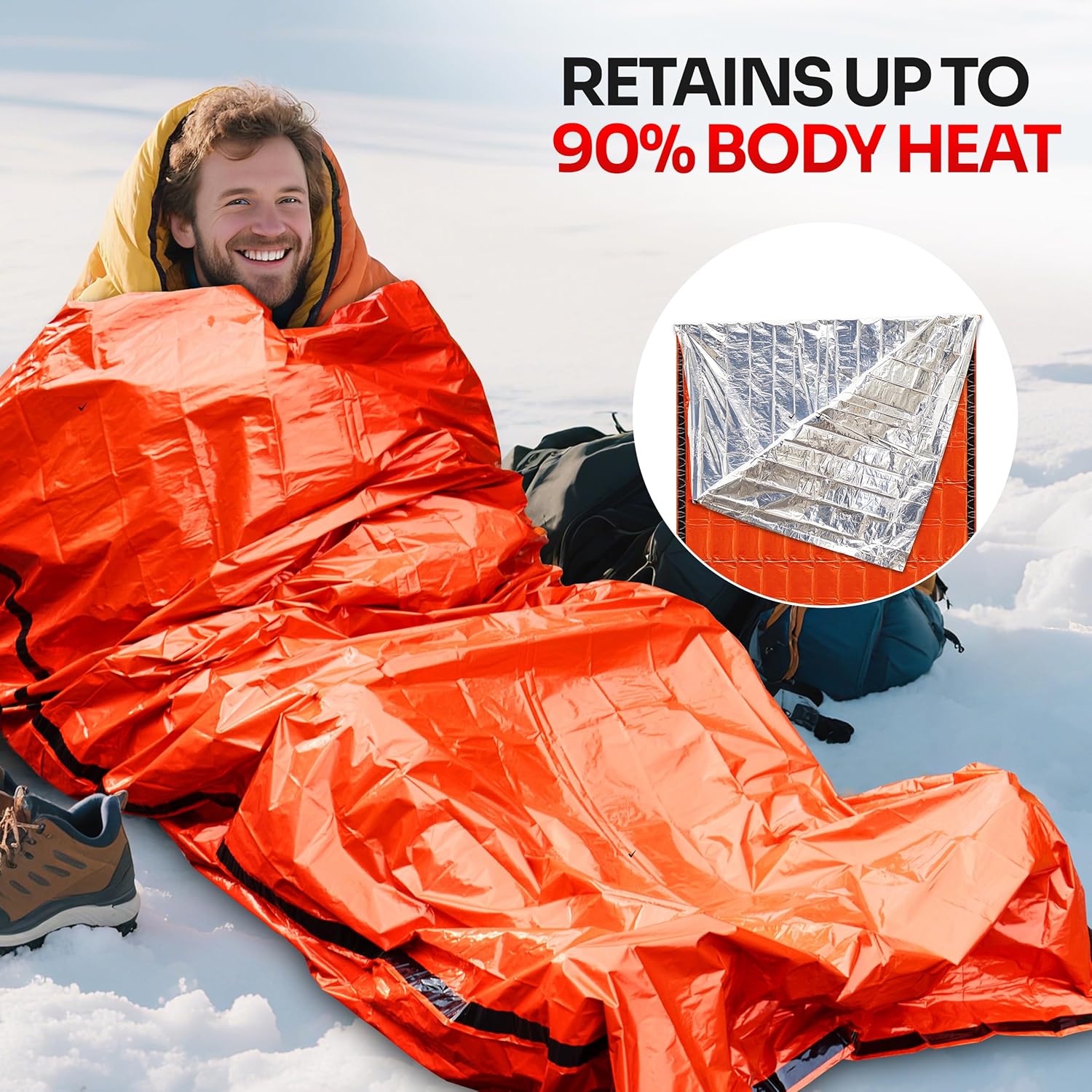 Emergency Mylar Tent - Noodslaapzak voor overlevingsuitrusting en -voorzieningen, waterdichte